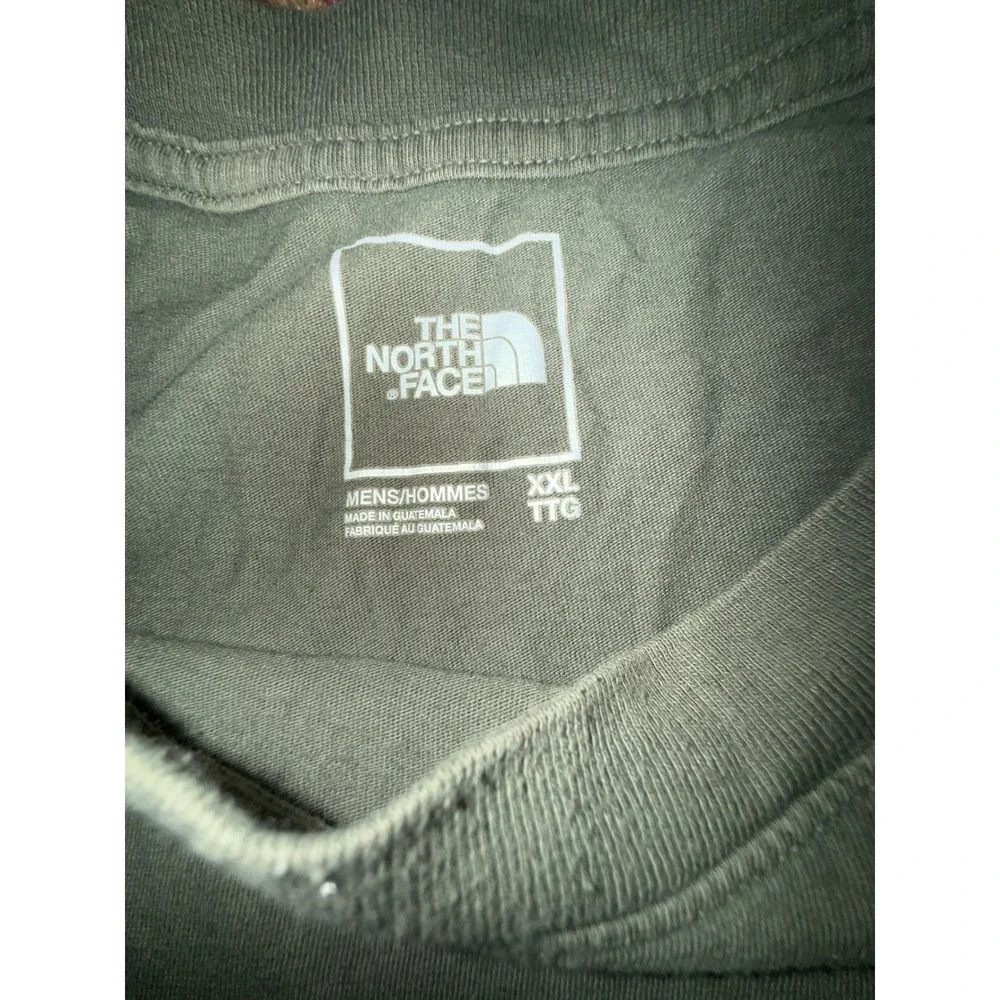 The North Face Mens XXL Olive Green Long Sleeve Box Logo Graphic T-Shirt